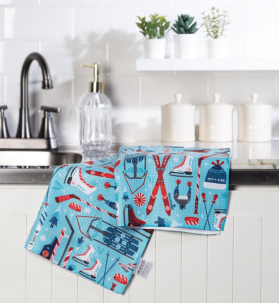 Winter Sports Equipment Kitchen Towel