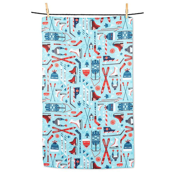 Winter Sports Equipment Kitchen Towel