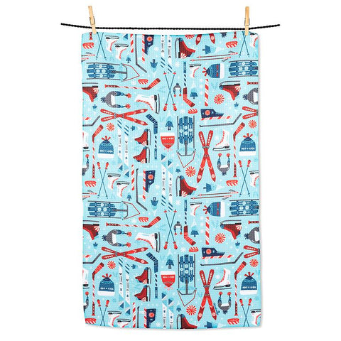Winter Sports Equipment Kitchen Towel