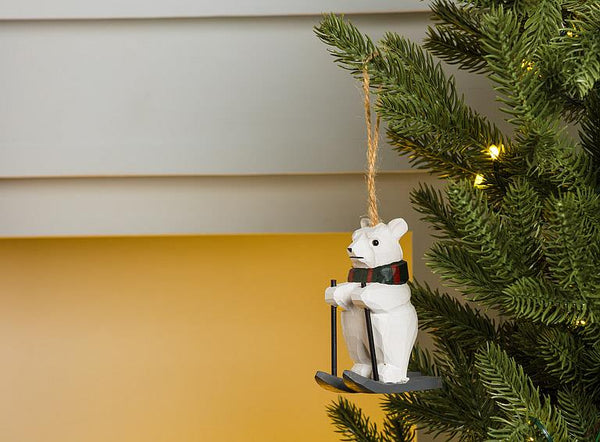 Skiing Polar Bear Ornament