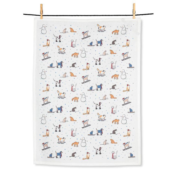abbott Winter Sports Cats Kitchen Towel
