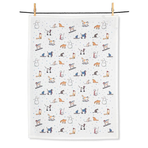 abbott Winter Sports Cats Kitchen Towel