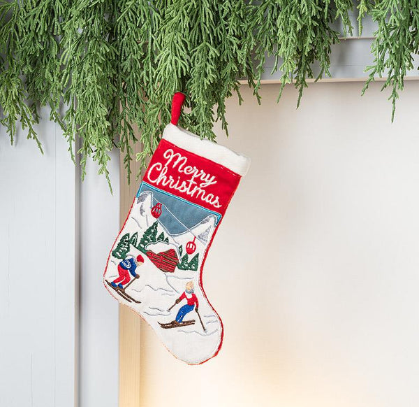 Skiing Scene Small Stocking