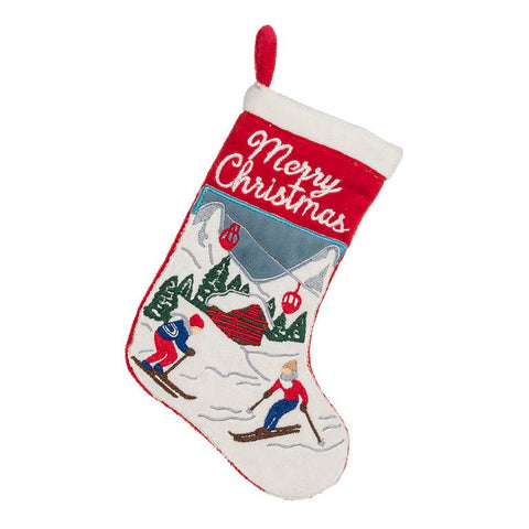 Skiing Scene Small Stocking