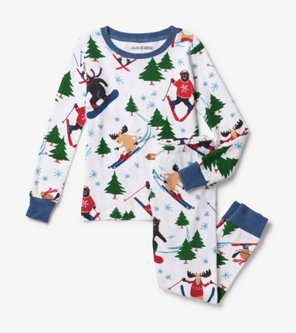 Little Blue House - Wild About Skiing Kids Pajama Set