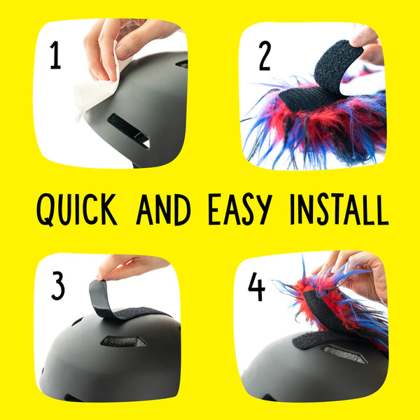 Yacu the Iguana Helmet Mohawk in Red/Blue/Black