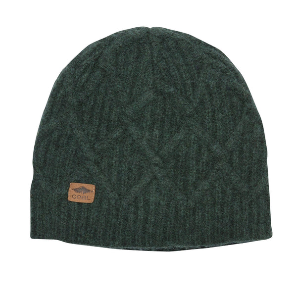 The Coal Yukon beanie is a heritage style knit in soft, wooly yarns creating a cable-knit pattern. 